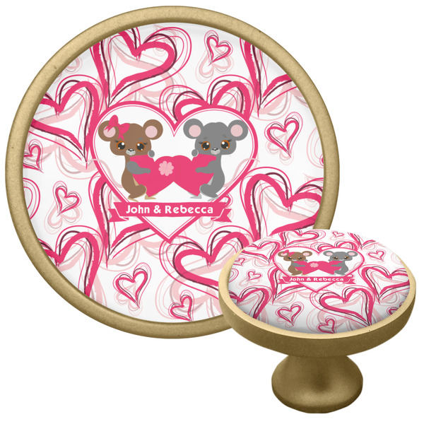 Custom Valentine's Day Cabinet Knob - Gold (Personalized)