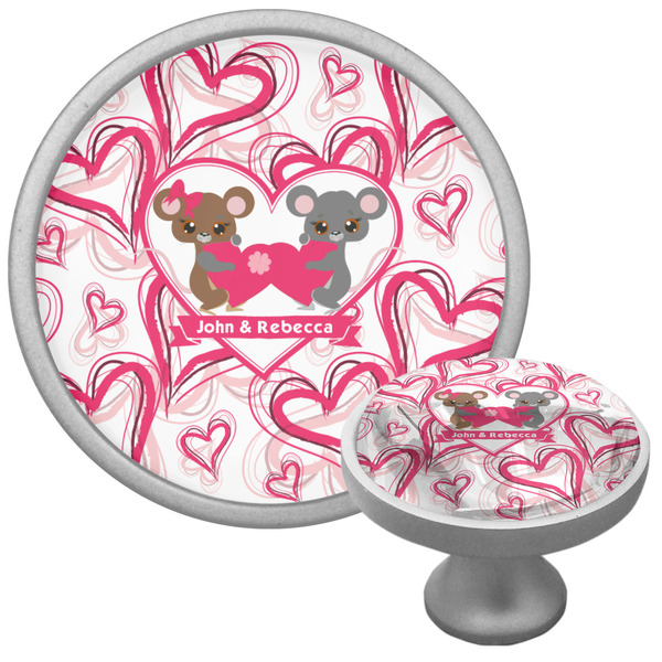 Custom Valentine's Day Cabinet Knob (Silver) (Personalized)