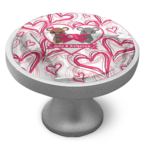 Valentine's Day Cabinet Knob - Nickel - Side