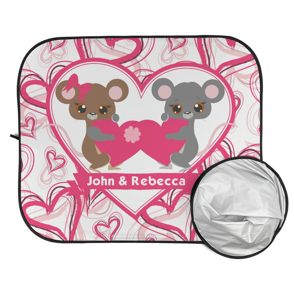 Valentine's Day Car Sun Shades - FOLDED & UNFOLDED