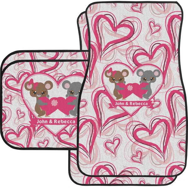 Custom Valentine's Day Car Floor Mats Set - 2 Front & 2 Back (Personalized)