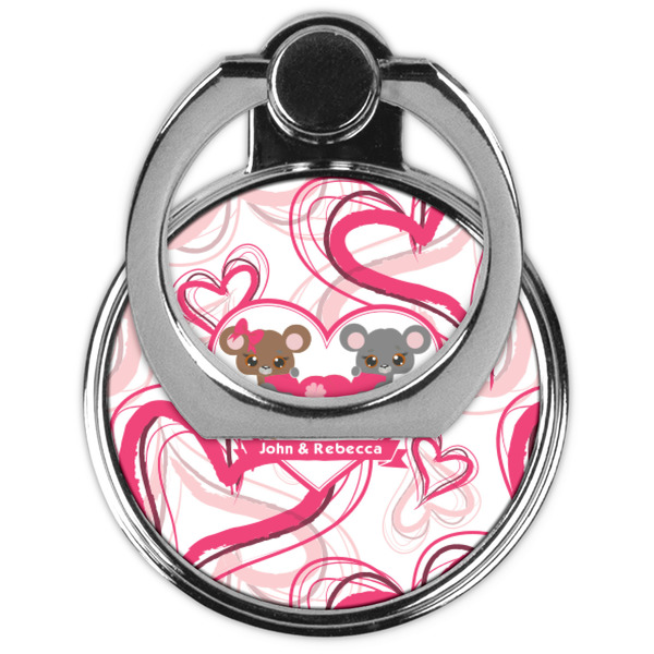 Valentine's Day Cell Phone Ring Stand & Holder - Front (Collapsed)