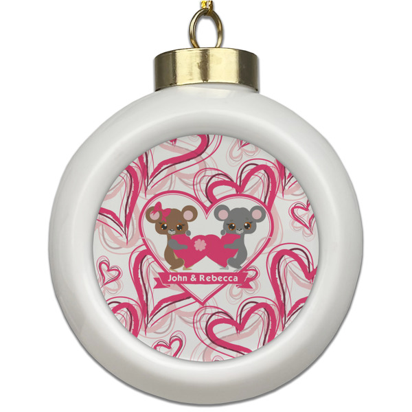 Custom Valentine's Day Ceramic Ball Ornament (Personalized)