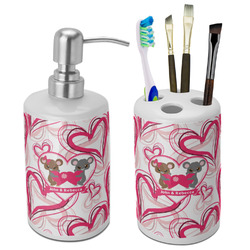 Valentine's Day Ceramic Bathroom Accessories Set (Personalized)