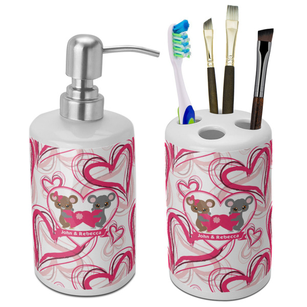 Custom Valentine's Day Ceramic Bathroom Accessories Set (Personalized)