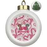 Valentine's Day Ceramic Ball Ornament - Christmas Tree (Personalized)