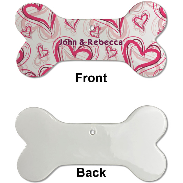 Valentine's Day Ceramic Flat Ornament - Bone Front & Back Single Print (APPROVAL)