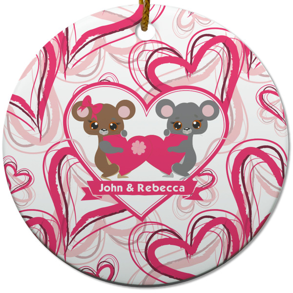 Valentine's Day Ceramic Flat Ornament - Circle (Front)