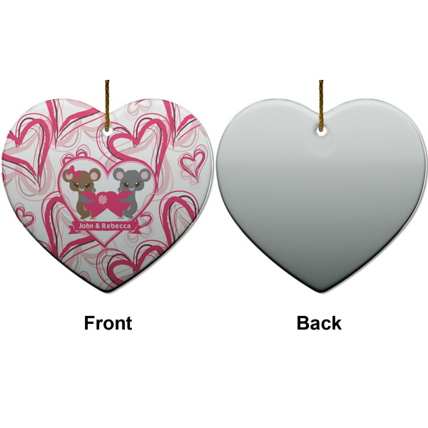 Valentine's Day Ceramic Flat Ornament - Heart Front & Back (APPROVAL)