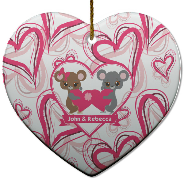 Valentine's Day Ceramic Flat Ornament - Heart (Front)