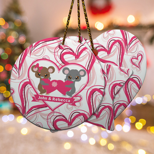 Custom Valentine's Day Ceramic Ornament w/ Couple's Names