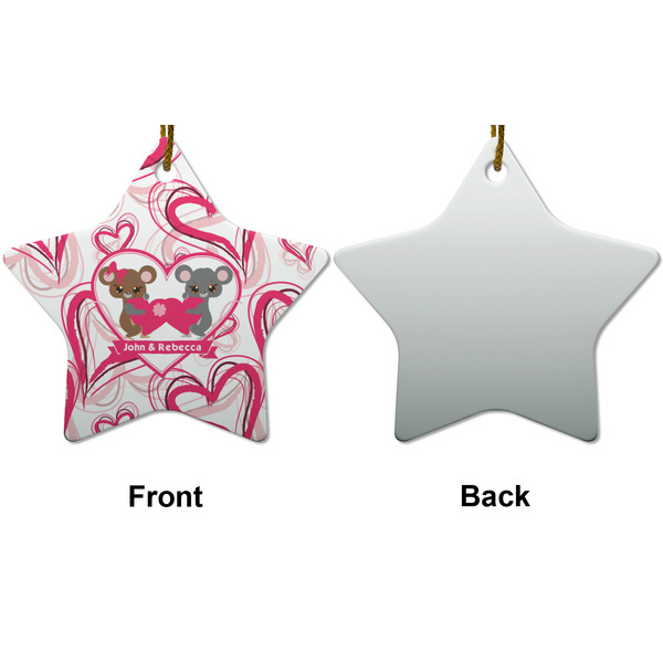 Valentine's Day Ceramic Flat Ornament - Star Front & Back (APPROVAL)