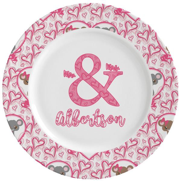 Custom Valentine's Day Ceramic Dinner Plates (Set of 4) (Personalized)