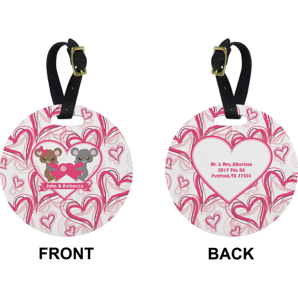 Valentine's Day Circle Luggage Tag (Front + Back)