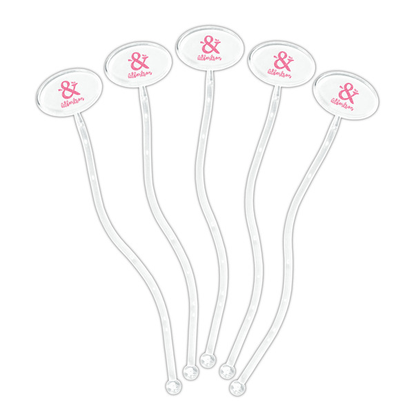 Valentine's Day Clear Plastic 7" Stir Stick - Oval - Fan