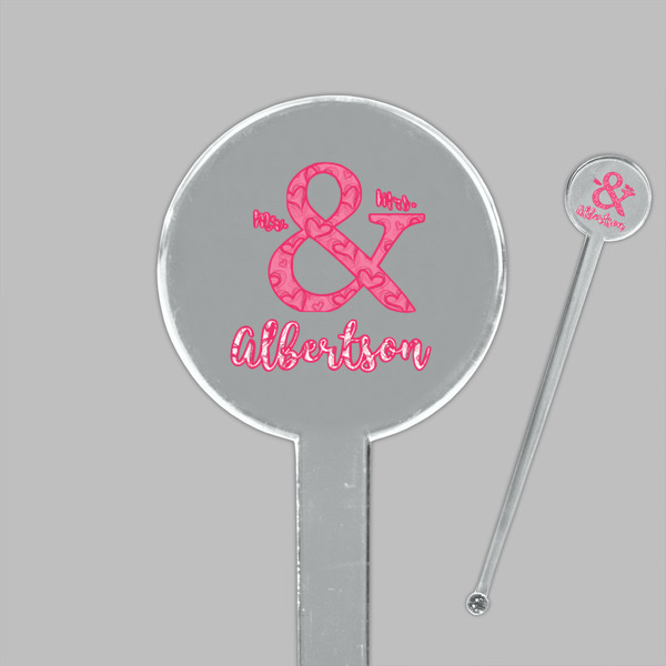 Valentine's Day Clear Plastic 7" Stir Stick - Round - Closeup