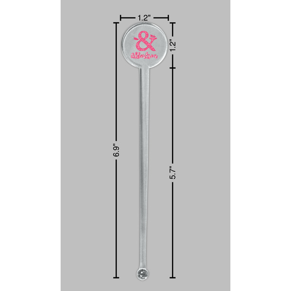 Valentine's Day Clear Plastic 7" Stir Stick - Round - Dimensions