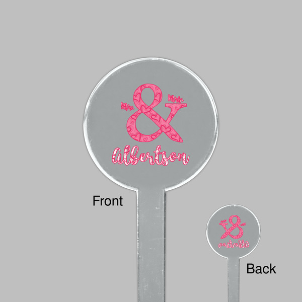 Valentine's Day Clear Plastic 7" Stir Stick - Round - Front & Back