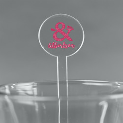 Valentine's Day 7" Round Plastic Stir Sticks - Clear (Personalized)