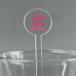 Valentine's Day 5.5" Round Plastic Stir Sticks - Clear (Personalized)