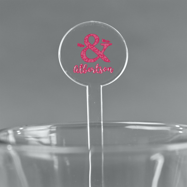 Custom Valentine's Day 7" Round Plastic Stir Sticks - Clear (Personalized)