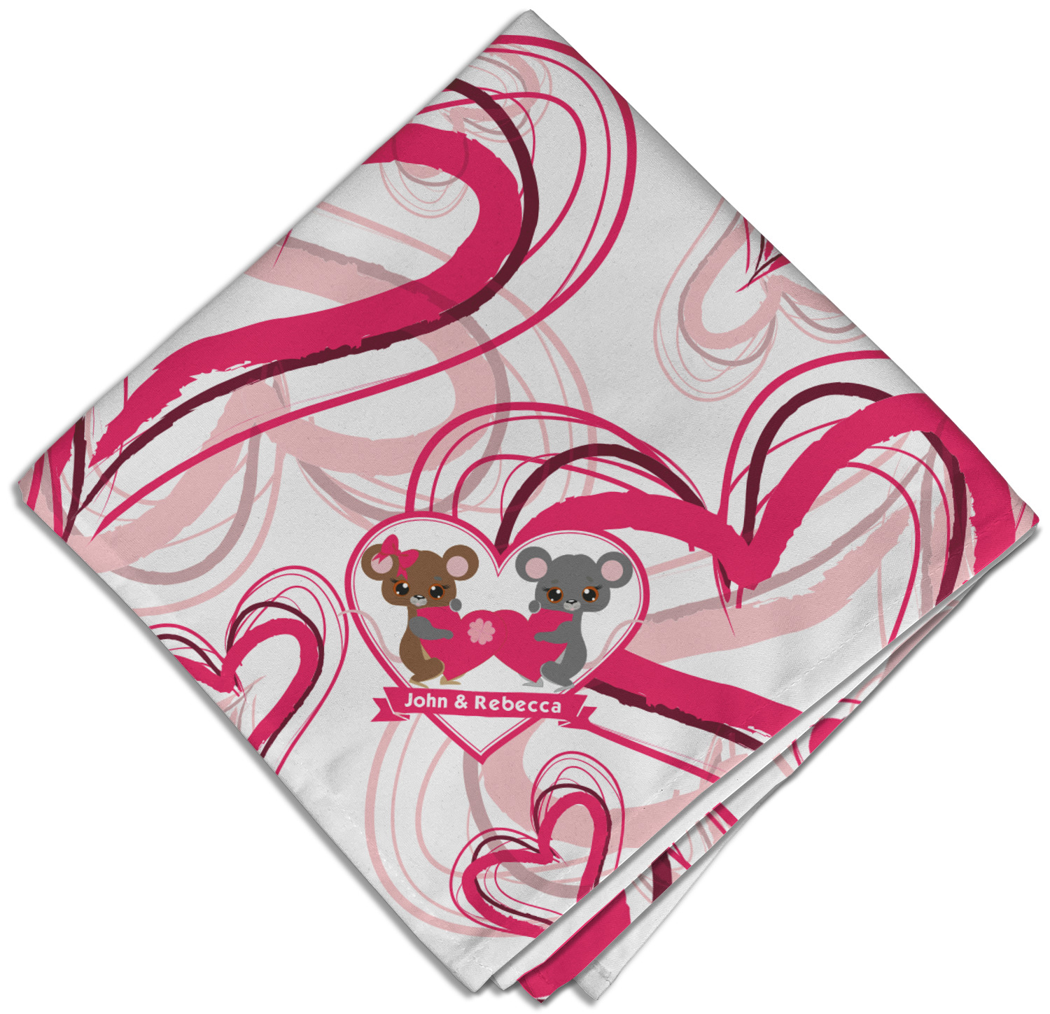 Custom Valentine's Day Cloth Napkins (Set of 4) (Personalized