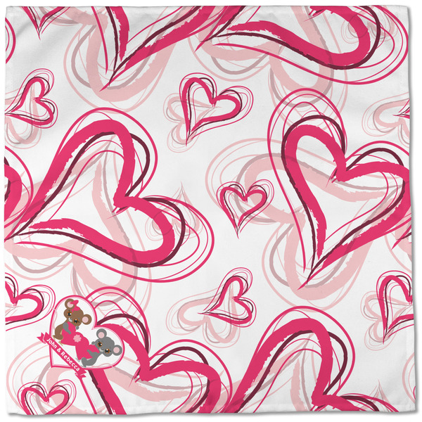 Valentine's Day Cloth Napkins - Personalized Dinner (Full Open)