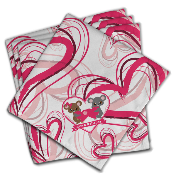 Custom Valentine's Day Cloth Napkins (Set of 4) (Personalized)