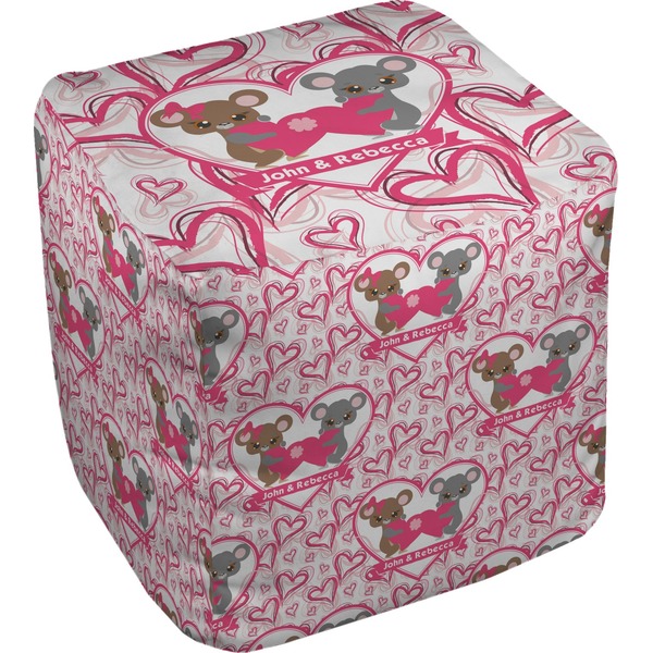 Custom Valentine's Day Cube Pouf Ottoman (Personalized)