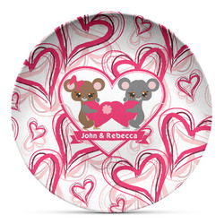Valentine's Day Microwave Safe Plastic Plate - Composite Polymer (Personalized)