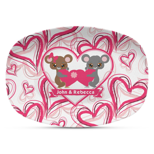 Custom Valentine's Day Plastic Platter - Microwave & Oven Safe Composite Polymer (Personalized)
