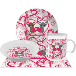 Valentine's Day Dinner Set - Single 4 Pc Setting w/ Couple's Names
