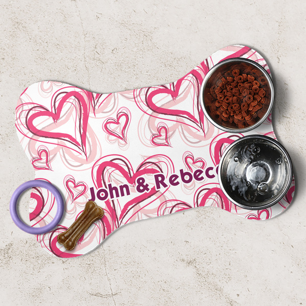 Valentine's Day Dog Bone Shaped Mat Lifestyle