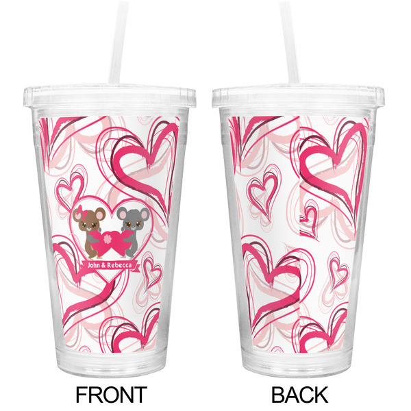 Valentine's Day Double Wall Tumbler with Straw - Approval