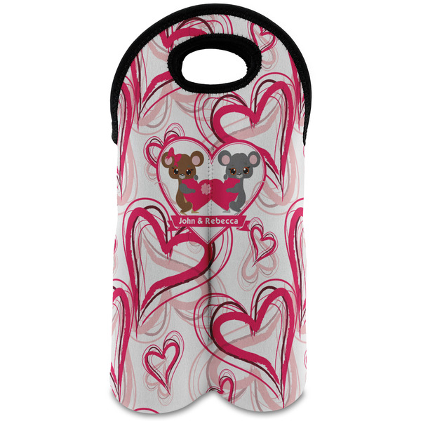 Custom Valentine's Day Wine Tote Bag (2 Bottles) (Personalized)