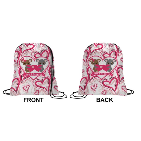 Valentine's Day Drawstring Backpack Front & Back Small