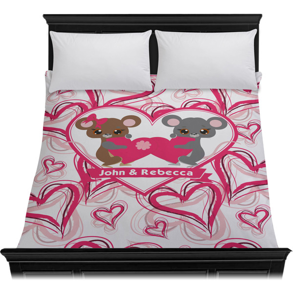 Valentine's Day Duvet Cover - Queen - On Bed - No Prop