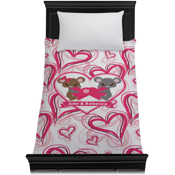 Valentine's Day Duvet Cover - Twin - On Bed - No Prop