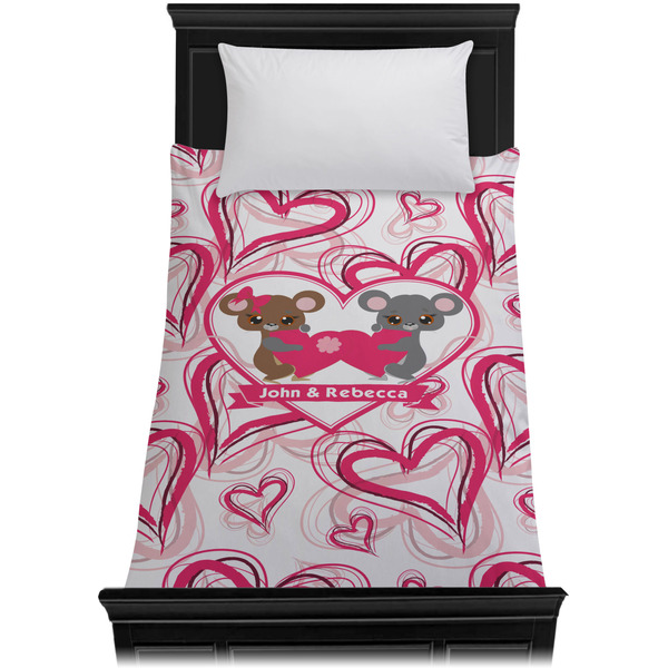 Valentine's Day Duvet Cover - Twin XL - On Bed - No Prop