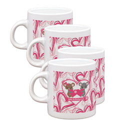 Valentine's Day Single Shot Espresso Cups - Set of 4 (Personalized)