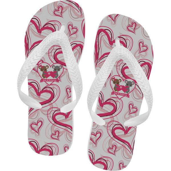 Custom Valentine's Day Flip Flops - Large (Personalized)