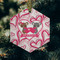 Valentine's Day Frosted Glass Ornament - Hexagon (Lifestyle)