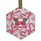 Valentine's Day Frosted Glass Ornament - Hexagon