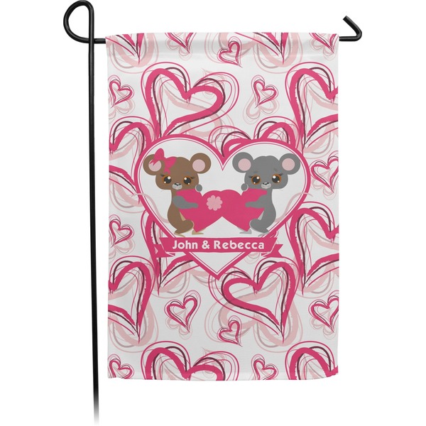 Custom Valentine's Day Small Garden Flag - Double Sided w/ Couple's Names