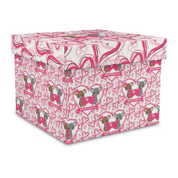 Valentine's Day Gift Box with Lid - Canvas Wrapped - Large (Personalized)