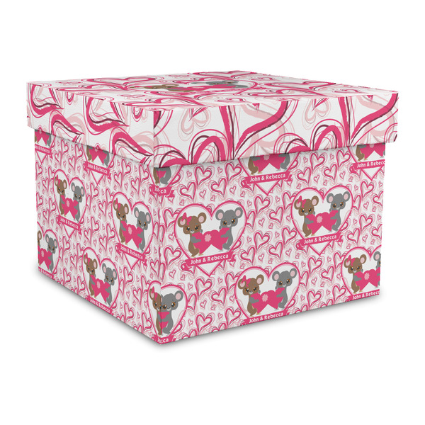 Custom Valentine's Day Gift Box with Lid - Canvas Wrapped - Large (Personalized)