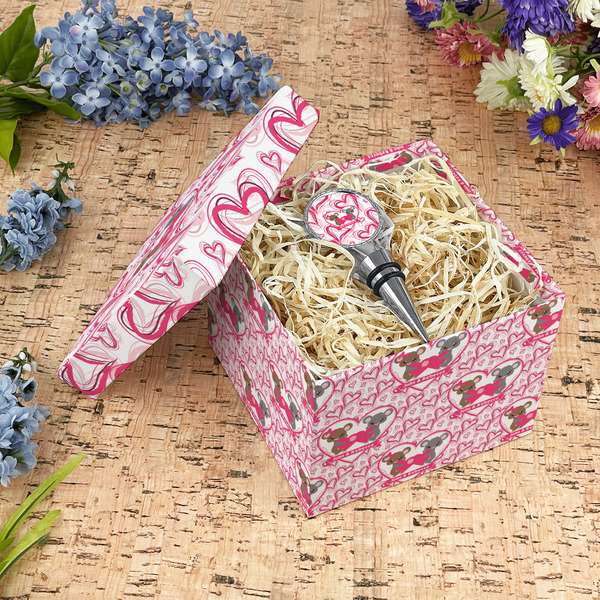 Valentine's Day Gift Boxes with Lid - Canvas Wrapped - Medium - In Context
