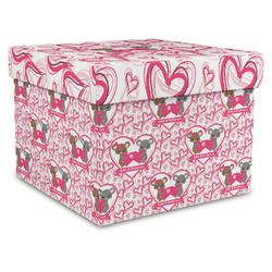 Valentine's Day Gift Box with Lid - Canvas Wrapped - X-Large (Personalized)