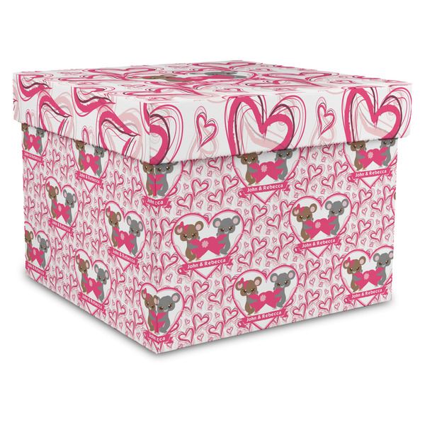 Custom Valentine's Day Gift Box with Lid - Canvas Wrapped - X-Large (Personalized)