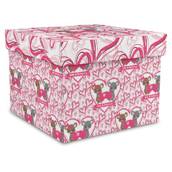 Valentine's Day Gift Box with Lid - Canvas Wrapped - XX-Large (Personalized)